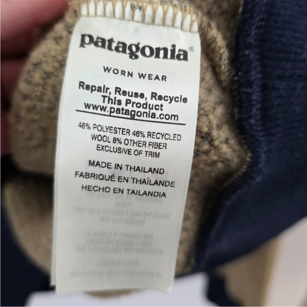 Patagonia Sherpa Quarter Zip Fleece Pullover men's XL Tan outdoor spring ready - Picture 8 of 8